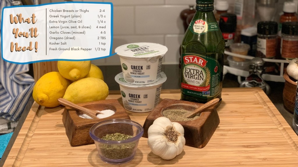 What you'll need for Greek Grilled Chicken Ingredients Photo